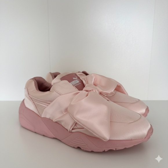 Puma Blush Satin Bow Sneakers - Picture 1 of 2